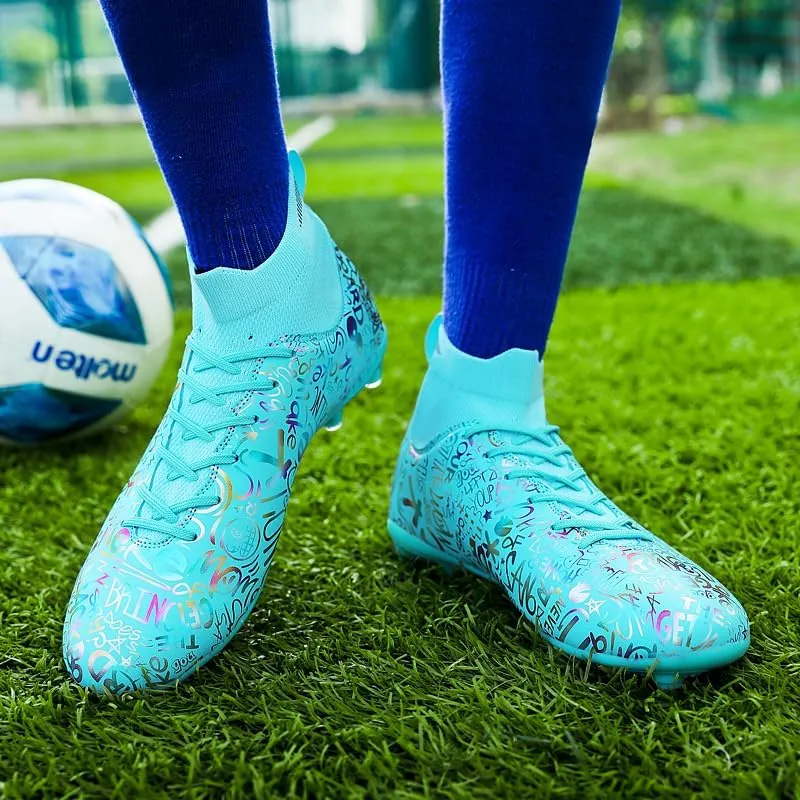 Unisex-Adult Soccer Cleats Lightweight Futsal Training Football Shoes Football Cleats High-top Indoor/Outdoor Training Soccer Shoes