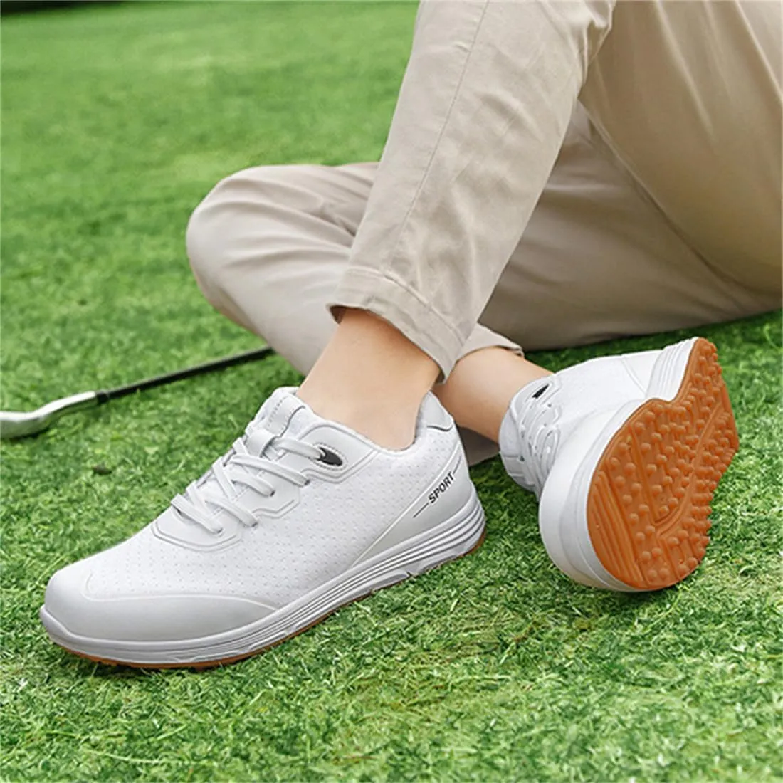 VEACAM Golf Shoes for Men, Spikeless Golf Sport Footwears Anti Slip Golfing Training Sneakers Lightweight Mens Golf Trainers