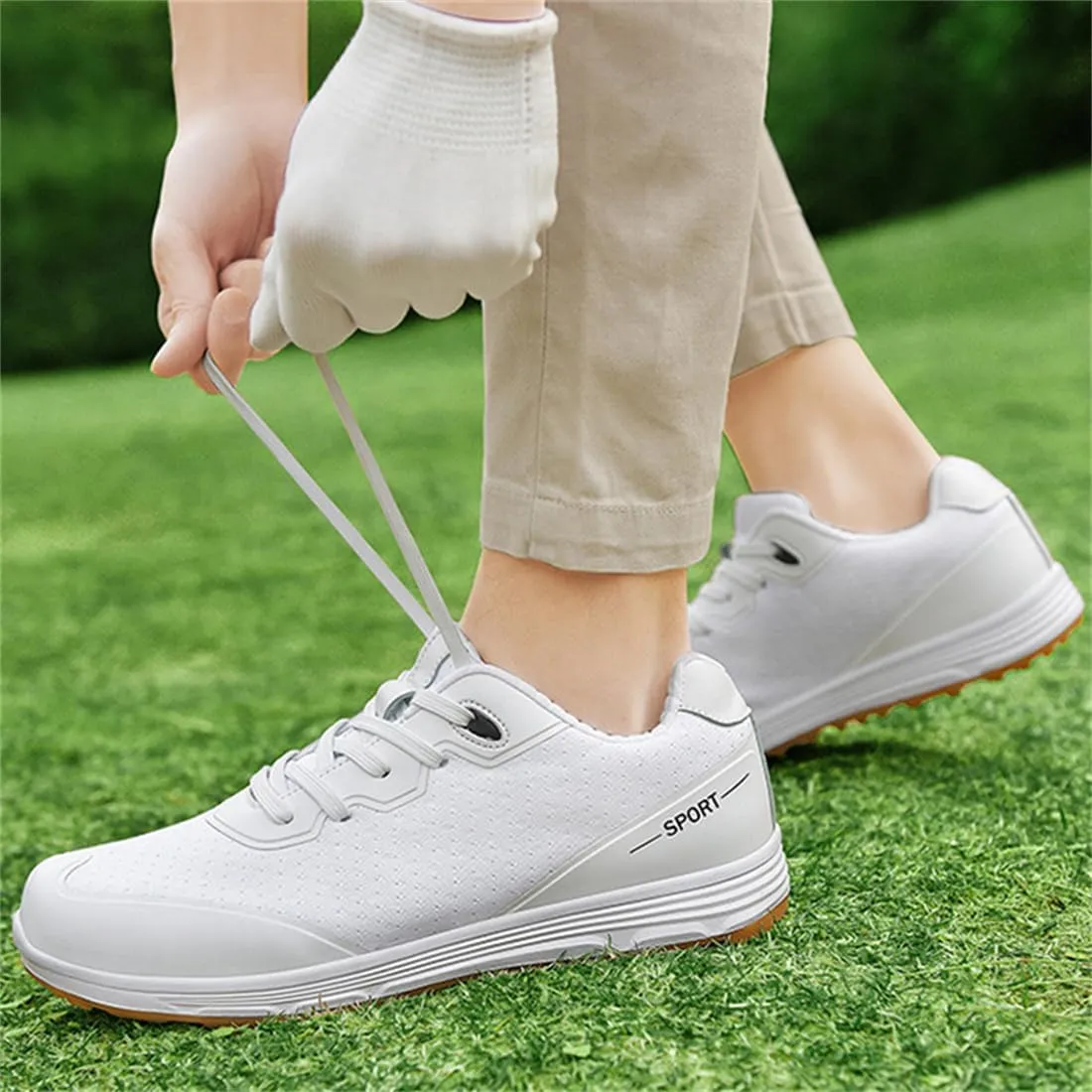 VEACAM Golf Shoes for Men, Spikeless Golf Sport Footwears Anti Slip Golfing Training Sneakers Lightweight Mens Golf Trainers