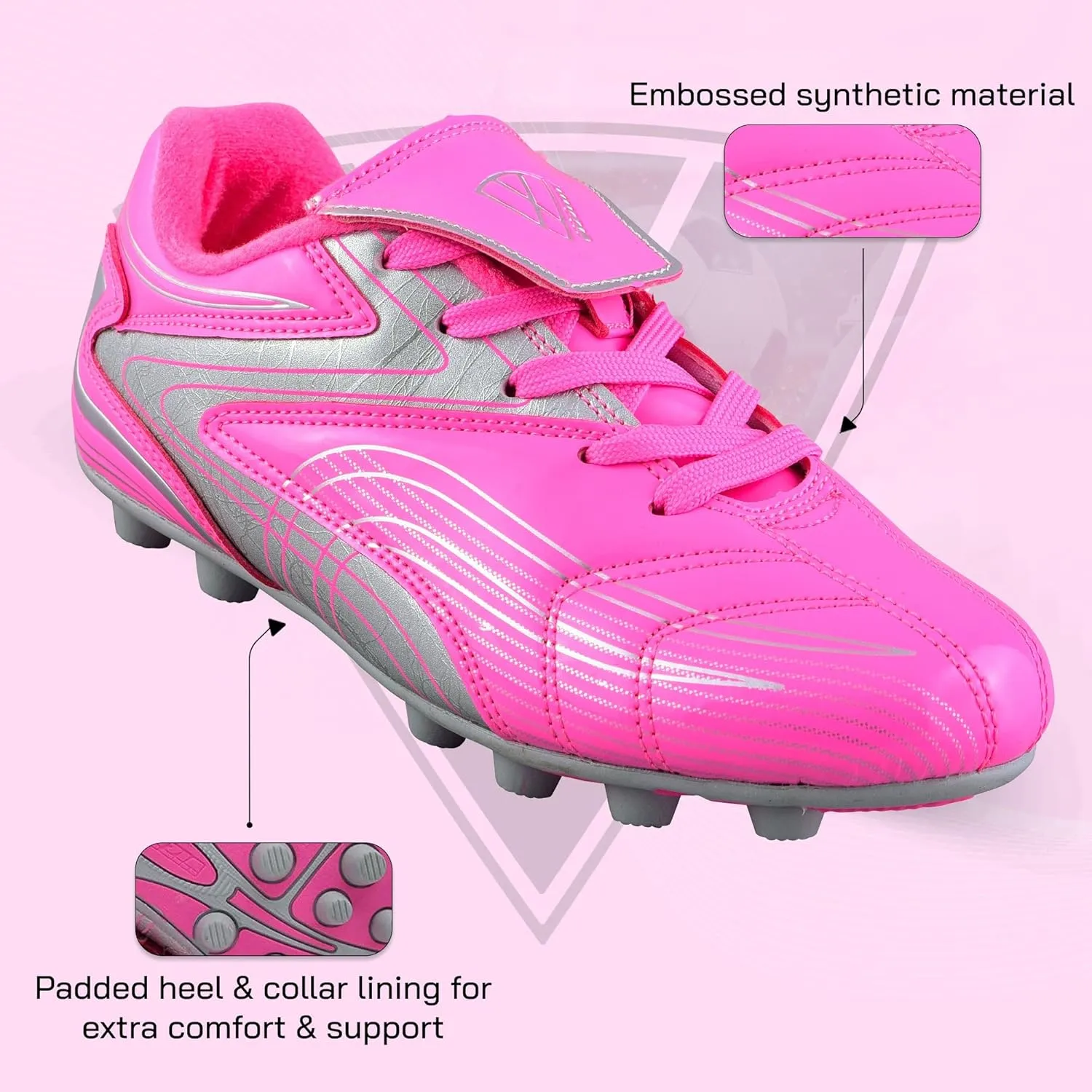 Vizari Soccer Cleats Boys Girls | Youth Firm Ground Football Shoes | Athletic Outdoor Training & Match