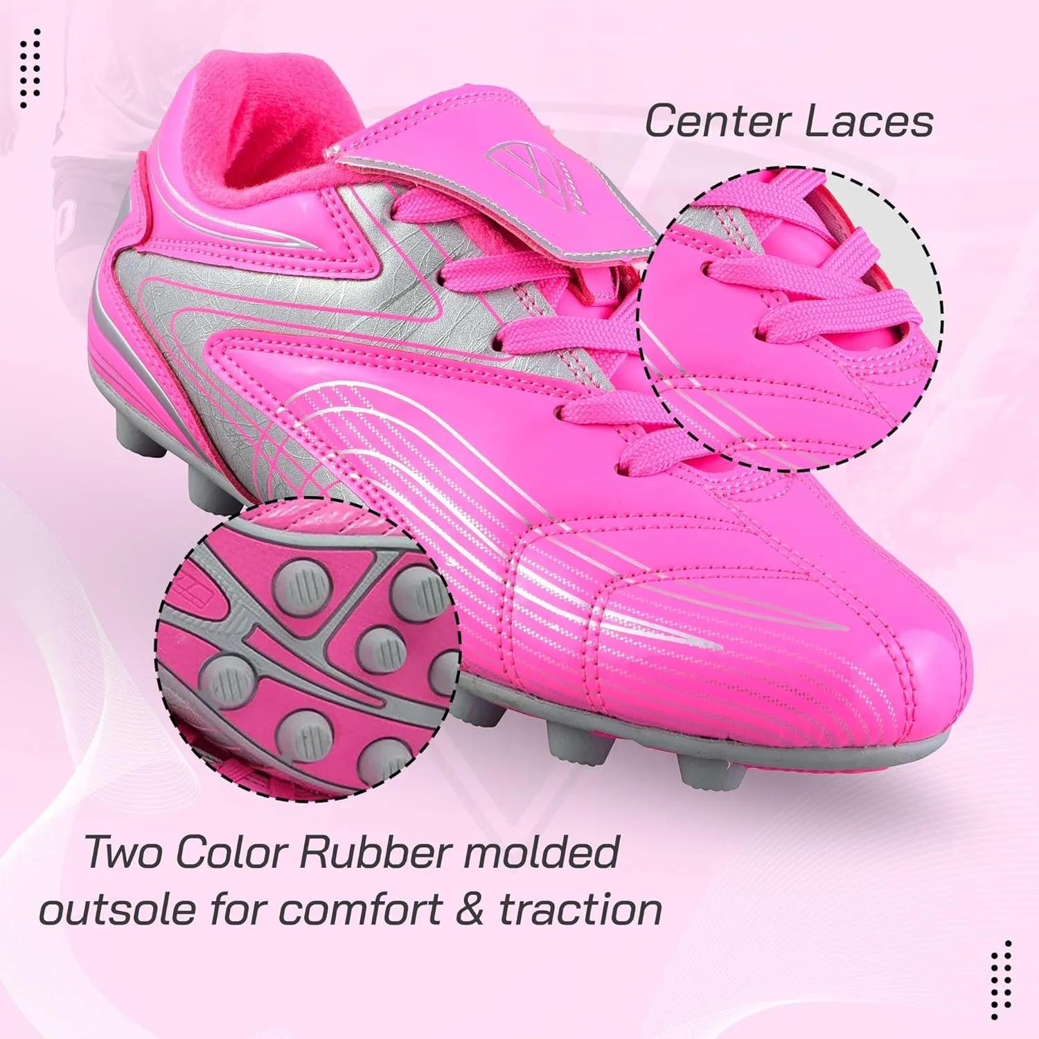 Vizari Soccer Cleats Boys Girls | Youth Firm Ground Football Shoes | Athletic Outdoor Training & Match