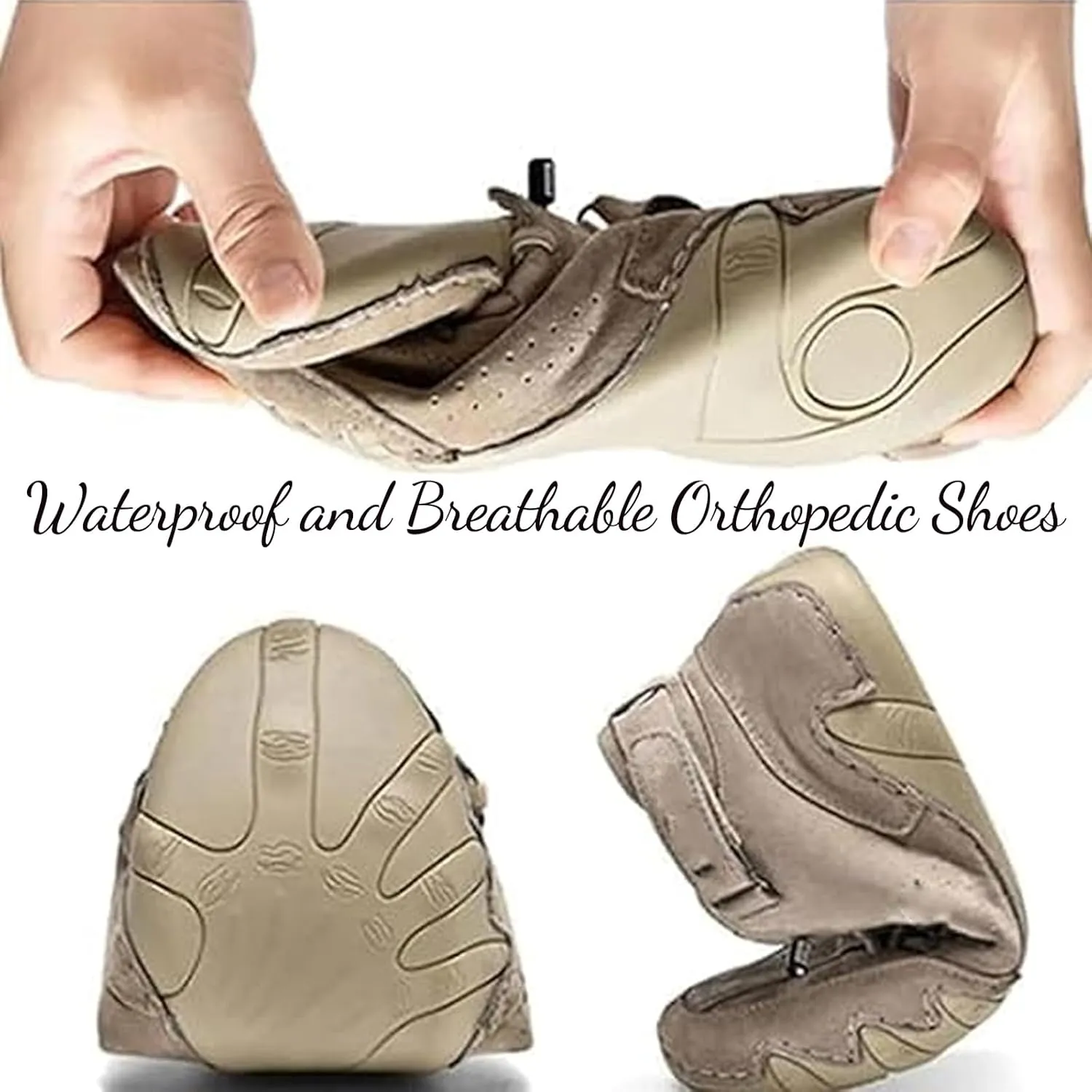 Vogany Shoes Orthopedic Sneakers for Women and Men,Vogldeck - Waterproof and Breathable Orthopedic Shoes Handmade Suede Unisex Outdoor Shoe Driving