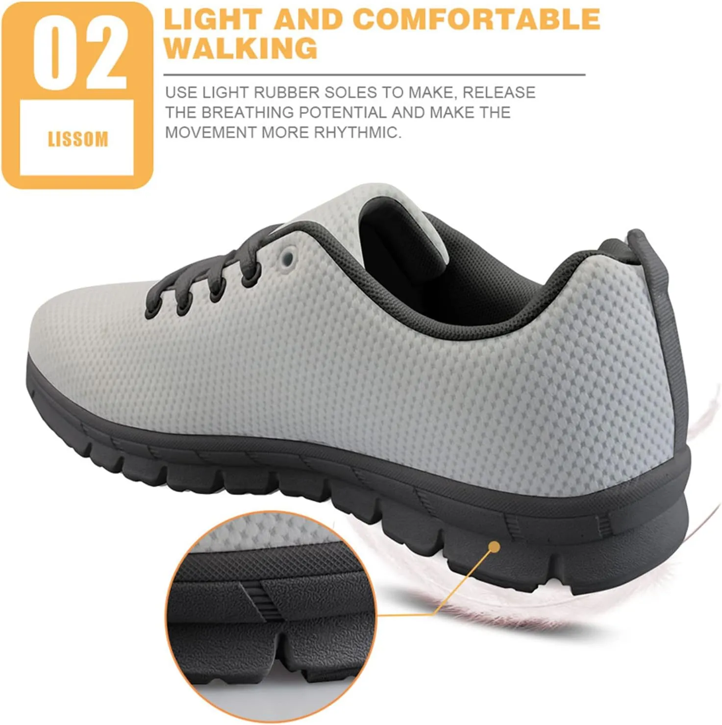 Wanyint Lightweight Sneakers for Running Walking Lace Up Black Sole Shoes