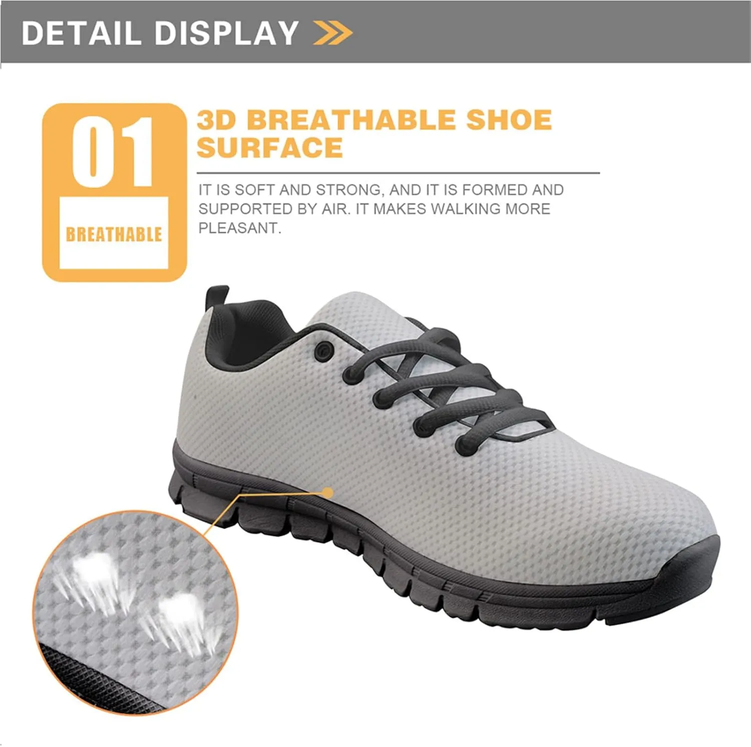 Wanyint Lightweight Sneakers for Running Walking Lace Up Black Sole Shoes