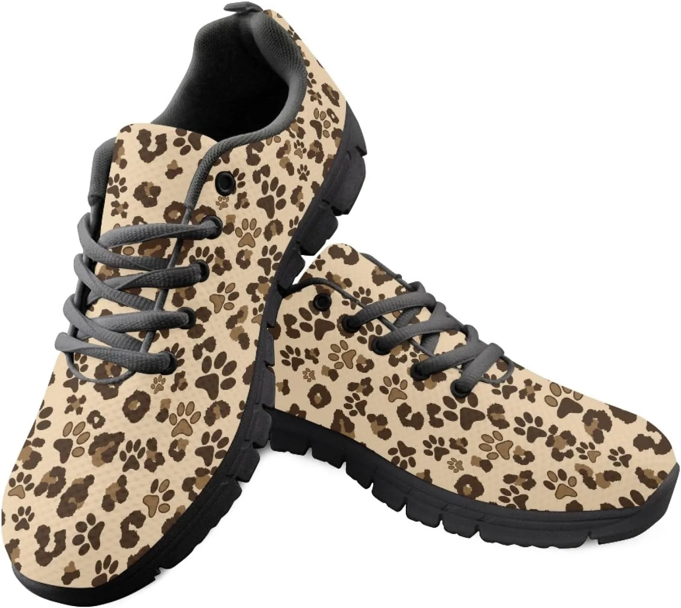 Wanyint Lightweight Sneakers for Running Walking Lace Up Black Sole Shoes