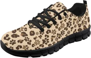 Wanyint Lightweight Sneakers for Running Walking Lace Up Black Sole Shoes