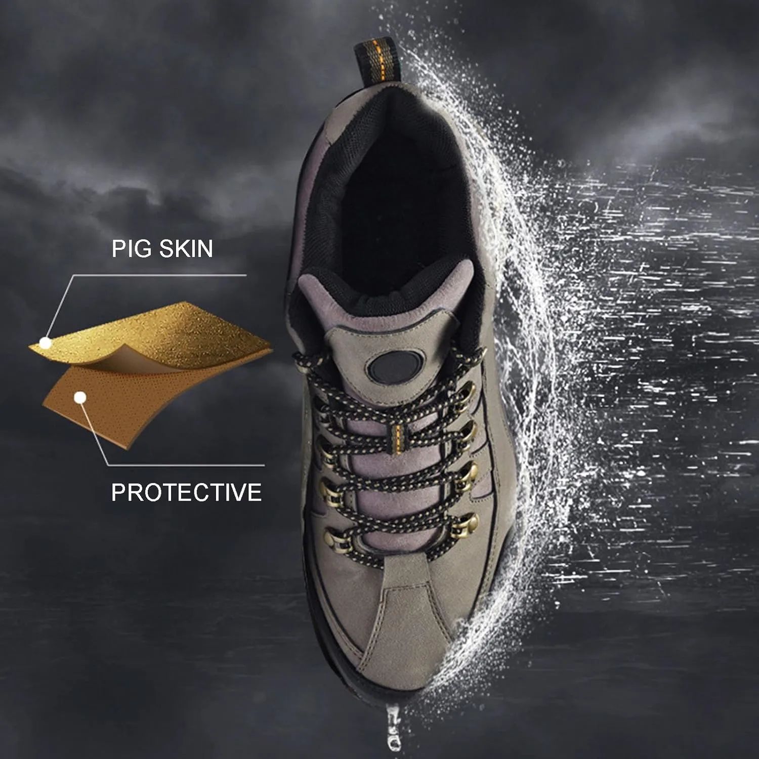 Wide Walking Shoes, Four Seasons Models Outdoor Large Size Sports Shoes Waterproof Men's Mountaineering Shoes Casual Travel Shoes