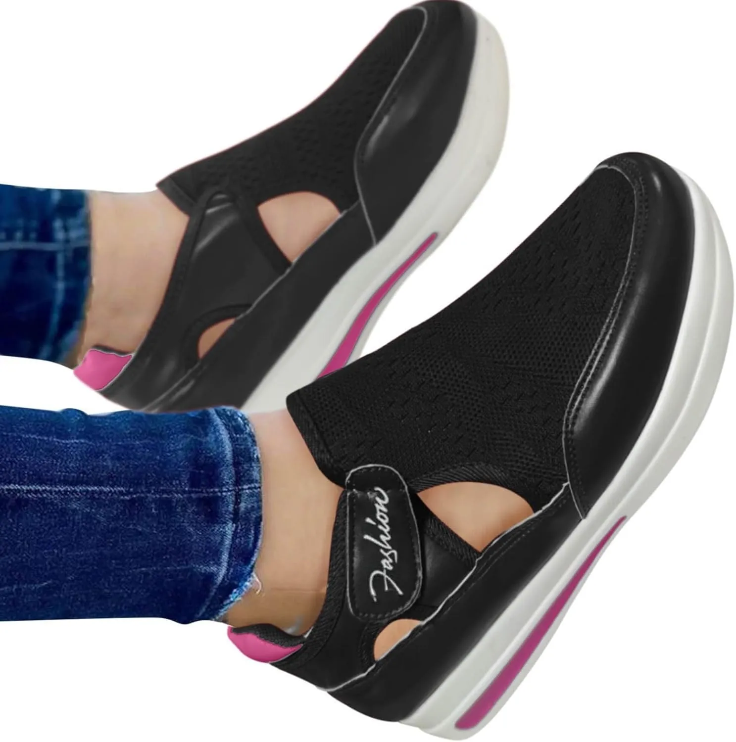 Women Breathable Mesh Slip On Shoes Casual Comfortable Walking Sneakers Lightweight Flats Non Slip Loafers