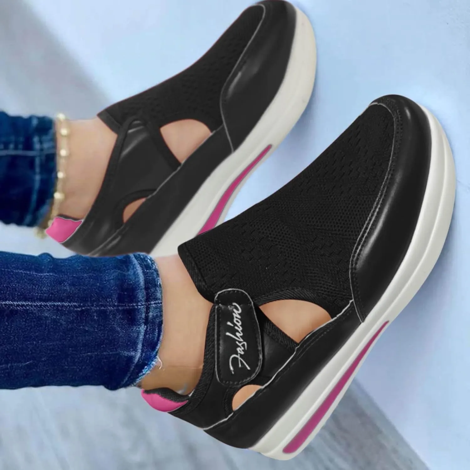Women Breathable Mesh Slip On Shoes Casual Comfortable Walking Sneakers Lightweight Flats Non Slip Loafers