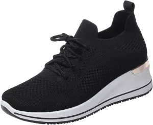 Women Lightweight Slip On Sneakers Casual Walking Shoes Comfortable Canvas Flats Non Slip Elastic Loafers