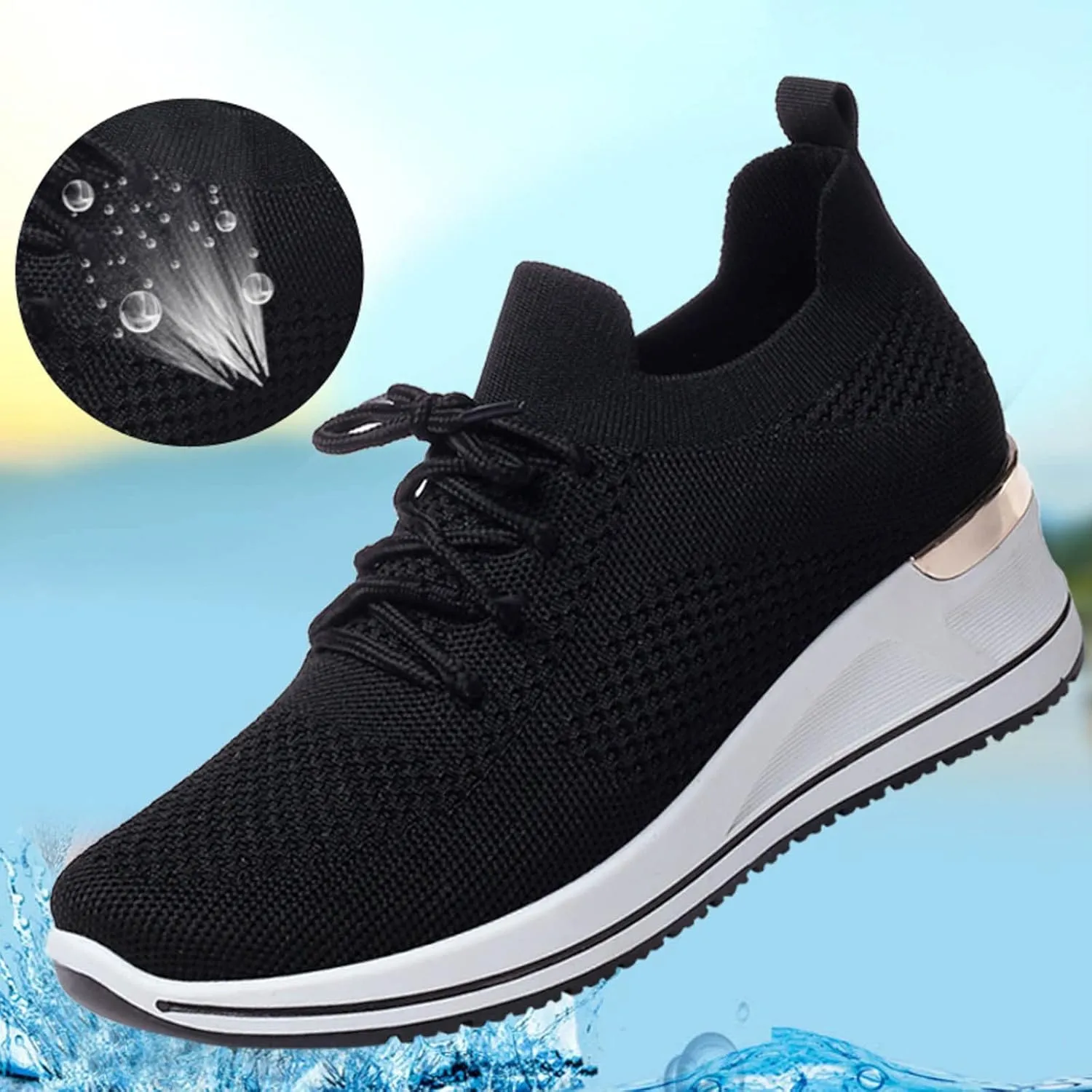 Women Lightweight Slip On Sneakers Casual Walking Shoes Comfortable Canvas Flats Non Slip Elastic Loafers