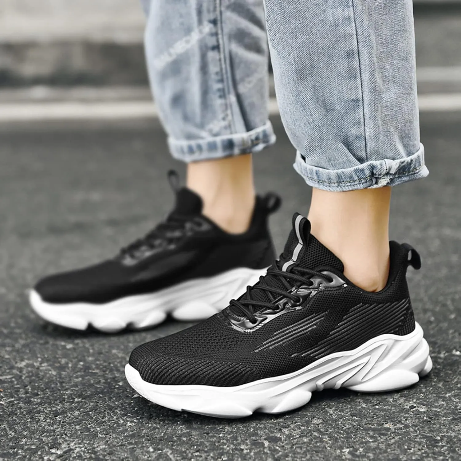 Womens Flat Slip On Shoes Casual Walking Sneakers Lightweight Canvas Comfortable Elastic Non Slip Loafers