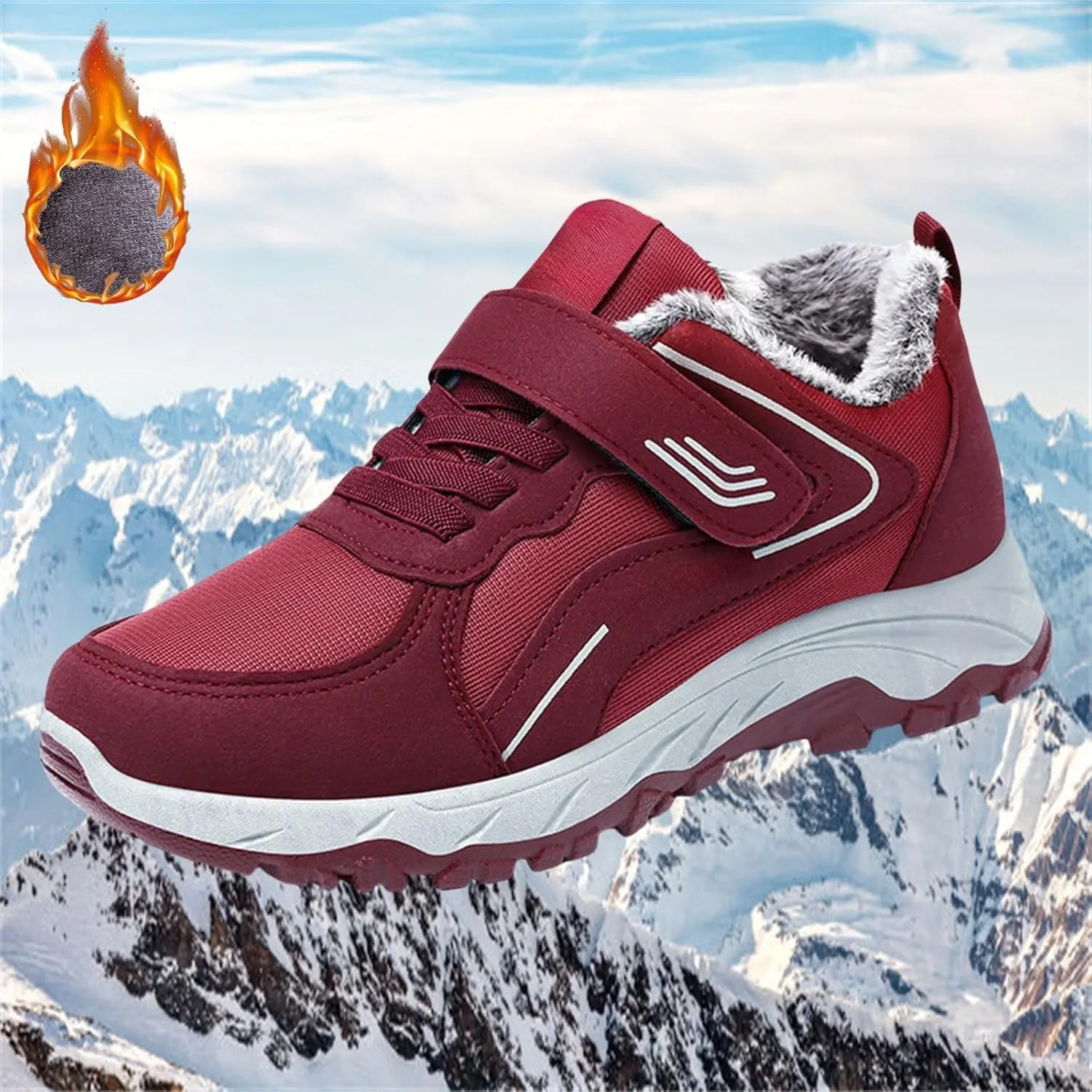 Womens Mens Snow Boots Winter Warm Plush Lined Ankle Booties Waterproof Insulated Slip On Outdoor Shoes