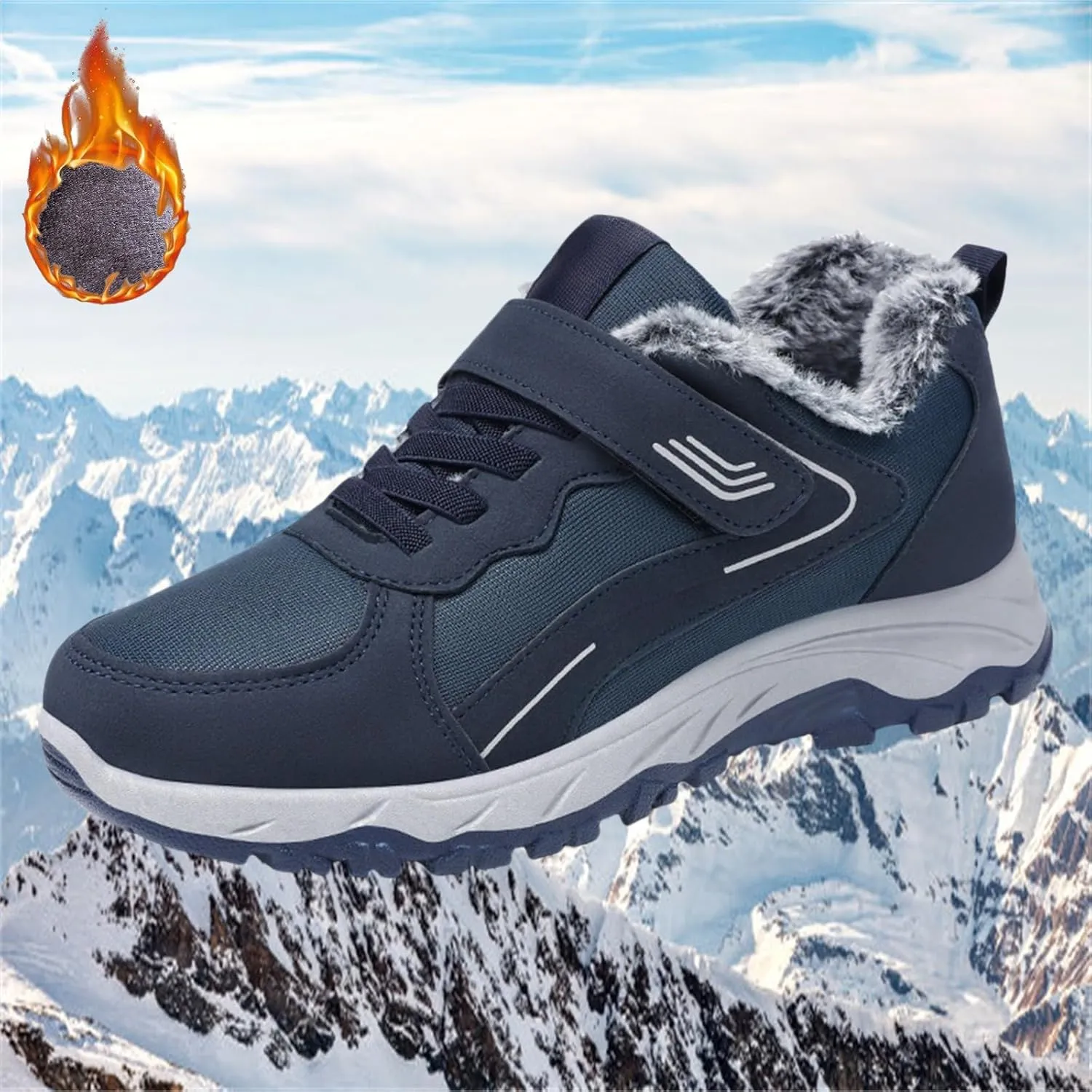 Womens Mens Snow Boots Winter Warm Plush Lined Ankle Booties Waterproof Insulated Slip On Outdoor Shoes