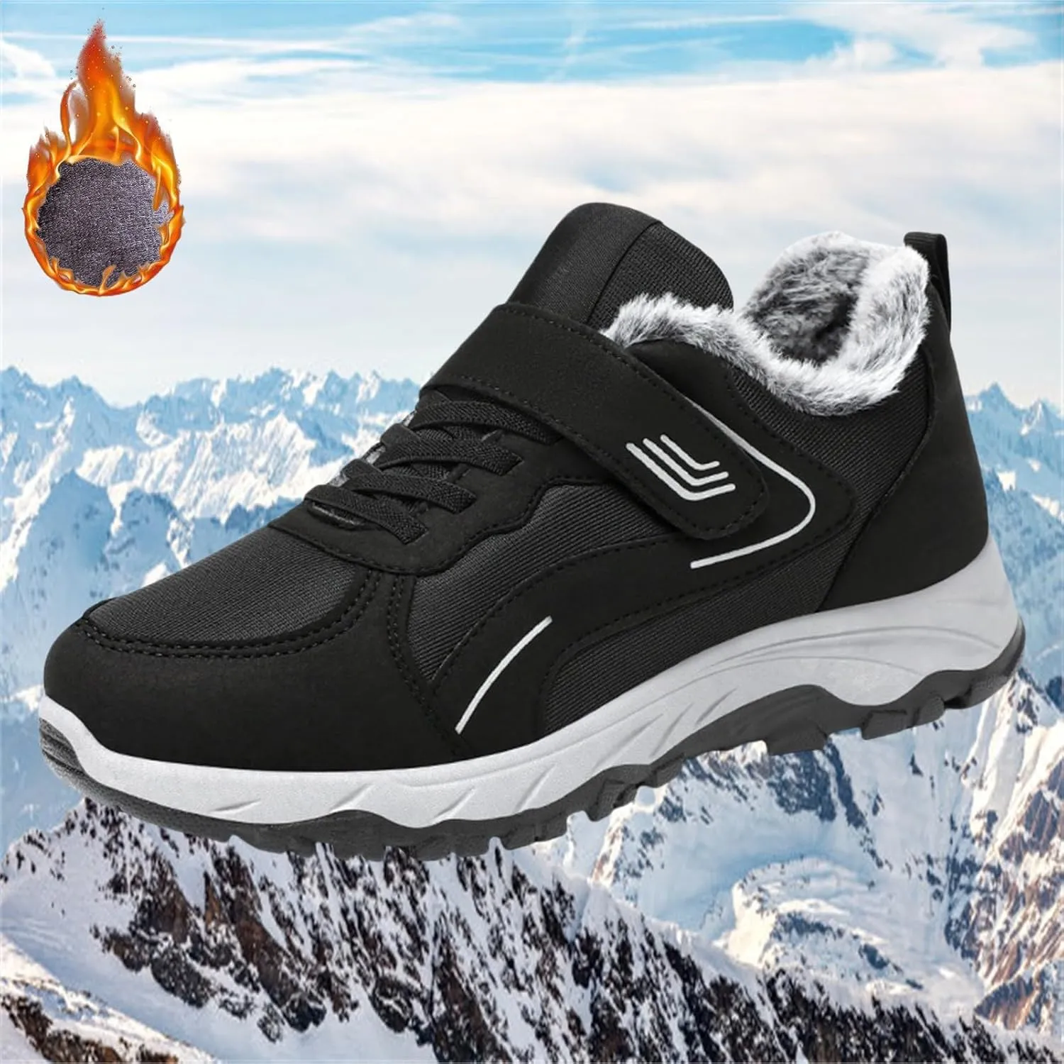 Womens Mens Snow Boots Winter Warm Plush Lined Ankle Booties Waterproof Insulated Slip On Outdoor Shoes