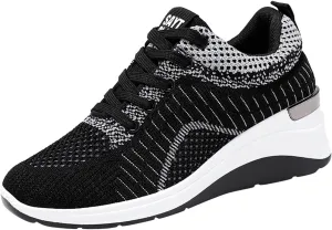 Women's Running Shoes Lightweight Breathable Wedge Walking Sneakers Non Slip Tennis Workout Athletic Shoes