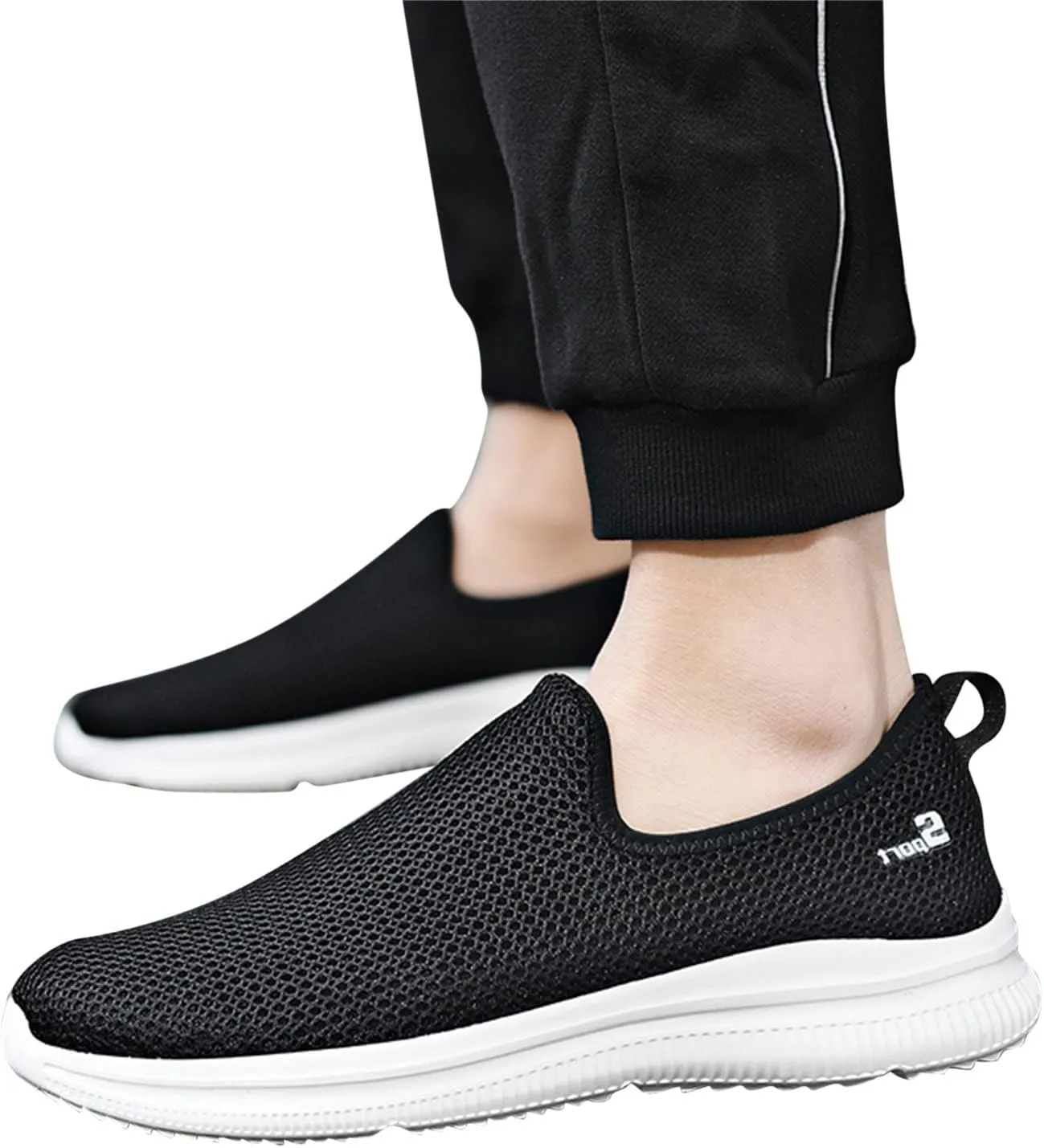 Women's Slip On Sneakers Lightweight Breathable Womens Running Shoes Sports Dressy Casual Shoes High Top Sneakers White Tennis Shoe Loafers Shoe