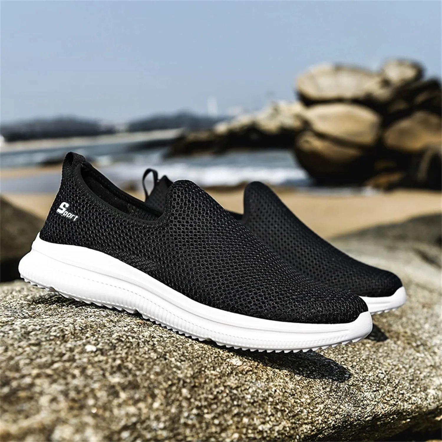 Women's Slip On Sneakers Lightweight Breathable Womens Running Shoes Sports Dressy Casual Shoes High Top Sneakers White Tennis Shoe Loafers Shoe