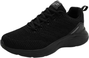 Womens Slip on Walking Shoes Outdoor Breathable Lightweight Running Shoe Non Slip Lace Up Work Tennis Sneakers