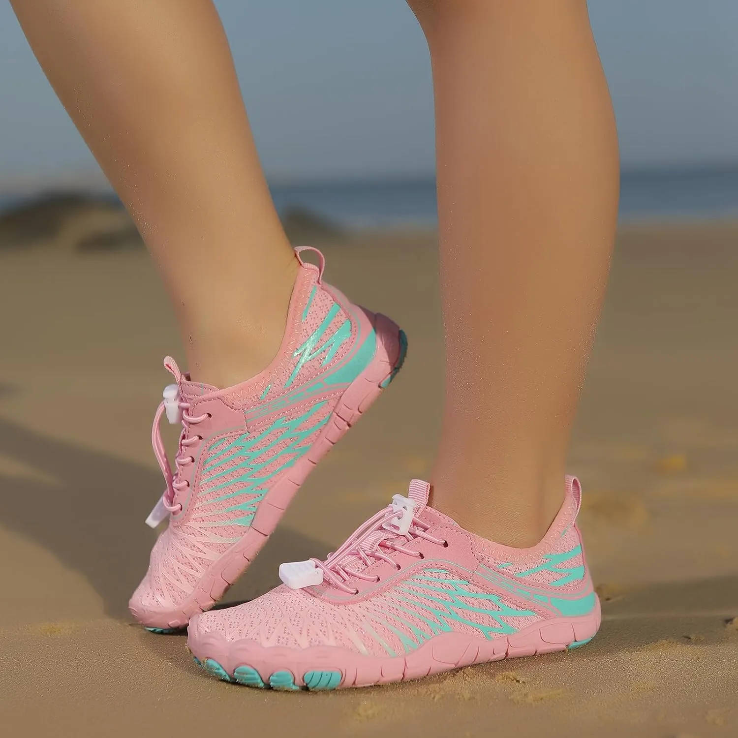 ZWRXW Barefoot Shoes Kids Boys Girls Toddler Shoes Wide Toe Box and Quick-Dry Sand Toddler Breathable Sneakers Tennis Non-Slip Hiking Footwear Comfort Anti-Slip Walking Sneakers